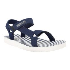 Sandały Damskie Paski Lady Vendeavour. Niebieskie sandały damskie Regatta, bez wzorów, z materiału, bez obcasa, na obcasie, bez zapięcia. Za 121.99 zł.