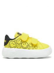 Adidas Sneakersy Smiley Advantage JI0501 Żółty. Żółte buty sportowe dziewczęce Adidas, bez wzorów, ze skóry, bez zapięcia. Za 139.99 zł.