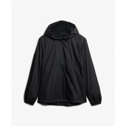 Windbreaker Superdry Logo. Czarne kurtki męskie Superdry., bez wzorów, z softshellu, sportowe, bez kaptura. Za 424.60 zł.