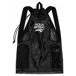 Aqua Speed - Duża siatkowa torba pływacka na sprzęt basenowy. Czarne torby na ramię męskie Aqua-Speed, bez wzorów, z materiału, na ramię, duże. Za 59.99 zł.