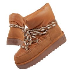 Buty zimowe damskie D.Franklin. Brązowe obuwie sportowe damskie D.Franklin, bez wzorów, trekkingowe. Za 399.00 zł.