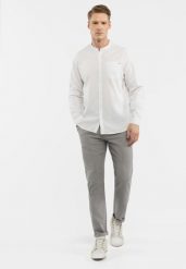 Bawełniane chinosy, Regular Fit, R-LORN. Niebieskie eleganckie spodnie męskie Volcano, m, bez wzorów, z bawełny. Za 159.99 zł.