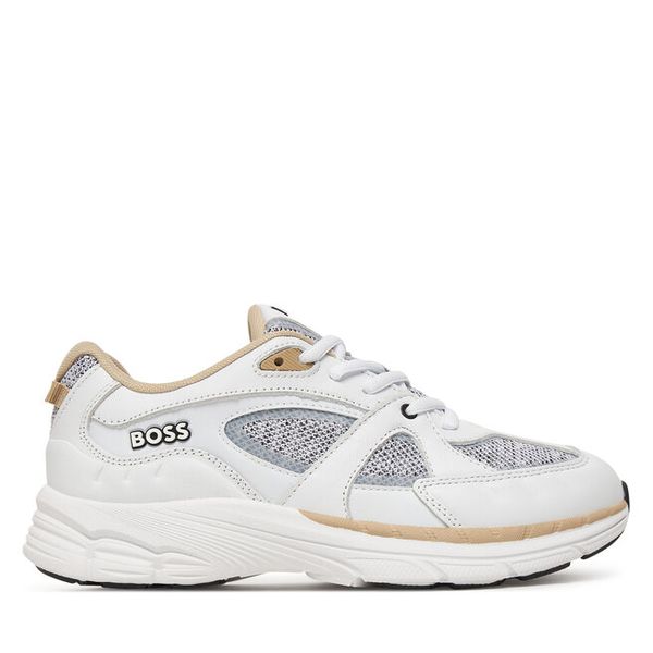Sneakersy BOSS. Białe trampki i tenisówki chłopięce Boss, bez wzorów, bez zapięcia. Za 441.99 zł.