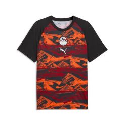 Męska koszulka na rozgrzewkę Egiptu PUMA. Czarne koszulki sportowe męskie Puma, m, bez wzorów, bez kołnierzyka, bez ramiączek, do piłki nożnej. Za 279.00 zł.