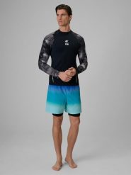 Spodenki plażowe boardshorty z filtrem UPF50+ męskie 4F 4FRSS26UBDSM257. Zielone szorty męskie 4f, l, bez wzorów, z elastanu. Za 149.99 zł.