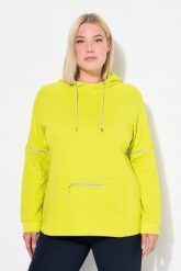 Damskie Bluza z kapturem odblaskowe lamówki kaptur kieszeń na zamek. Zielone bluzy sportowe damskie Ulla Popken, plus size, bez wzorów, z bawełny, z kapturem. Za 279.99 zł.