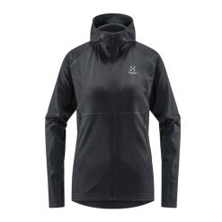 Bluza trekkingowa damska Haglöfs Skuta Hood. Czarne bluzy sportowe damskie Haglöfs, m, bez wzorów, z materiału, z kapturem, trekkingowe. Za 179.99 zł.