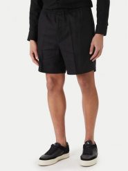 Calvin Klein Szorty materiałowe LV04LF620G Czarny Straight Fit. Czarne szorty męskie Calvin Klein, l, bez wzorów, z bawełny. Za 449.99 zł.