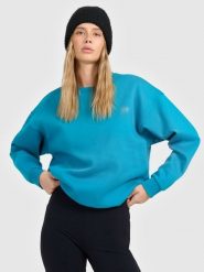 4F Bluza dresowa nierozpinana bez kaptura damska - turkusowa M. Niebieskie bluzy damskie 4f, m, bez wzorów, z dresówki, bez kaptura. Za 149.99 zł.