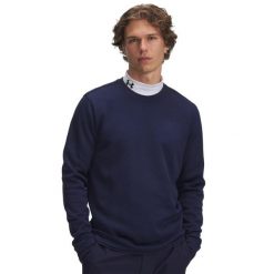 Polarowy sweter Under Armour. Niebieskie buty sportowe męskie Under Armour, z polaru, bez zapięcia, na golfa. Za 330.50 zł.