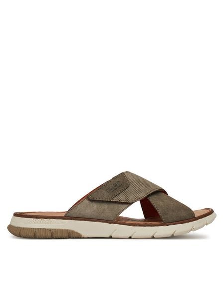 Rieker Klapki 25283-25 Beżowy. Brązowe klapki męskie Rieker, z materiału. Za 299.99 zł.