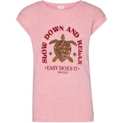 Koszulka dziewczęca PROTEST RAJA JR. Czerwone t-shirty i topy dla dziewczynek Protest, bez wzorów, bez ramiączek. W wyprzedaży za 58.50 zł.