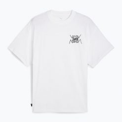 Koszulka koszykarska męska PUMA Jaws Core Tee II. Białe koszulki sportowe męskie Puma, m, bez wzorów, bez kołnierzyka, bez ramiączek, do koszykówki. Za 129.99 zł.