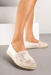 Beżowe Espadryle z Ażurową Cholewką i Plecionką Sdivena. Brązowe espadryle damskie Renee, w ażurowe wzory, eleganckie, bez obcasa, na obcasie, bez zapięcia. Za 74.99 zł.