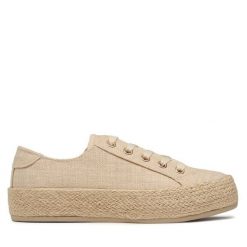 Espadryle DeeZee. Brązowe espadryle damskie DeeZee, bez wzorów, bez obcasa, bez zapięcia. Za 69.99 zł.