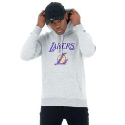 Bluza z kapturem Los Angeles Lakers. Szare bluzy męskie New Era, l, bez wzorów, z kapturem. W wyprzedaży za 276.85 zł.