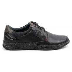 Olivier Buty męskie skórzane casual 930MA czarne. Czarne półbuty na co dzień męskie ze skóry, casualowe, bez zapięcia. Za 351.82 zł.