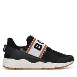 Sneakersy BOSS. Czarne trampki i tenisówki chłopięce Boss, bez wzorów, bez zapięcia. Za 389.99 zł.