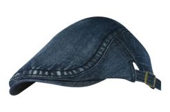 Kaszkiet Jeansowy, Ciemny, Bawełniany, Przewiewny, 100% Bawełna, z Regulacją -PAKO JEANS. Niebieskie czapki i kapelusze męskie Pako Jeans, na lato, bez wzorów, z bawełny. Za 49.00 zł.
