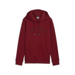 Damska bluza z kapturem ESS+ LOGO LAB PUMA Intense Red. Czerwone obuwie sportowe damskie Puma, bez wzorów, na fitness i siłownię. Za 270.26 zł.