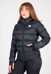 Rachel Puffer Kurtka - Czarny. Czarne kurtki damskie GORILLA WEAR, xs, bez wzorów, z nylonu, bez kaptura, na fitness i siłownię. Za 458.00 zł.