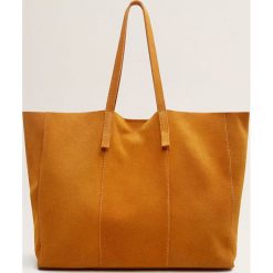 Mango - Torebka skórzana Chapas. Pomarańczowe torebki shopper damskie Mango, z materiału. Za 159.90 zł.