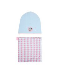 Mickey&Friends Komplet czapka i komin CEO-ACCCS-AW25-220DSTC Niebieski. Niebieskie buty zimowe dziewczęce Mickey&Friends, na zimę, bez wzorów, z bawełny. Za 59.99 zł.