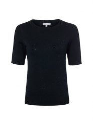 Marie Lund Damski sweter z krótkim rękawem Kobiety wiskoza czarny jednolity, XXL. Czarne swetry damskie Marie Lund, xxl, bez wzorów, z dzianiny, bez kołnierzyka, bez ramiączek, krótkie, bez kaptura. Za 179.95 zł.