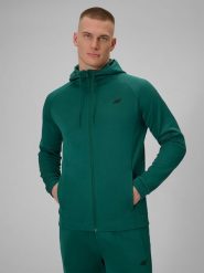 4F Bluza treningowa regular szybkoschnąca męska - zielona L. Zielone bluzy męskie 4f, l, bez wzorów, bez kaptura. Za 199.99 zł.