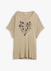 T-shirt z lejącej wiskozy. Zielone bluzki damskie bonprix, bez wzorów, z wiskozy, bez kołnierzyka. Za 59.99 zł.