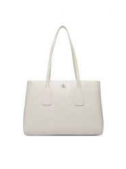 Calvin Klein Torebka Ck Medium Work Tote LV04F3442G Beżowy jasny. Brązowe torebki do ręki damskie Calvin Klein, bez wzorów, ze skóry, bez dodatków. Za 649.99 zł.
