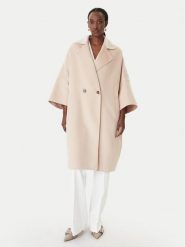 Marella Płaszcz wełniany Teca 2613011011 Beżowy Relaxed Fit. Brązowe płaszcze damskie Marella, na zimę, bez wzorów, z syntetyku, bez kaptura. Za 2,629.00 zł.