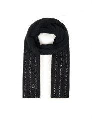 Guess Szalik AW5384 POL03 Czarny. Czarne rękawiczki damskie Guess, z aplikacjami, z materiału. Za 289.99 zł.