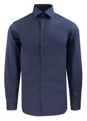 Garniturowa (Elegancka) Koszula Męska - Quickside - Krój Prosty - Granatowa. Niebieskie koszule męskie Quickside, m, bez wzorów, z bawełny, eleganckie, bez kołnierzyka, bez ramiączek. Za 159.00 zł.