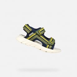 Sandały GEOX J SANDAL AIRADYUM BO Zielony. Niebieskie sandały męskie Geox, z tkaniny, bez zapięcia. Za 207.99 zł.