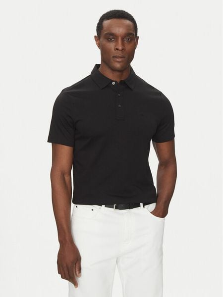 Michael Kors Polo CB95FGVC93 Czarny Regular Fit. Czarne koszulki polo męskie Michael Kors, m, bez wzorów, z bawełny, bez ramiączek. Za 359.99 zł.