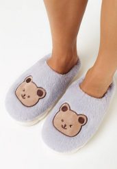 Szare Kapcie z Ozdobnym Misiem Cilnoa. Szare kapcie damskie Born2be, z aplikacjami. Za 19.99 zł.