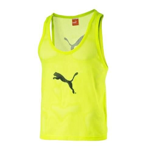 Koszulka treningowa męska Puma Bib. Żółte koszulki sportowe męskie Puma, m, bez wzorów, bez kołnierzyka, bez ramiączek, do biegania. Za 17.99 zł.