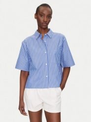 Tommy Hilfiger Koszula WW0WW44717 Niebieski Boxy Fit. Niebieskie bluzki damskie Tommy Hilfiger, bez wzorów, z bawełny, bez kołnierzyka, bez ramiączek. Za 239.99 zł.