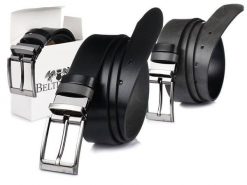Beltimore pasek męski skórzany dwustronny czarno-szary W11 : Kolory - czarny, Rozmiar pasków - r.95-110 cm. Czarne paski damskie bez wzorów, ze skóry, wizytowe. Za 59.90 zł.