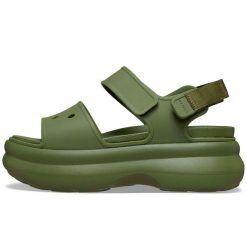 Sandały Crocs Sandał Soho Y Strap W Damskie. Zielone sandały damskie Crocs, bez wzorów, z materiału, bez obcasa, bez zapięcia. Za 289.99 zł.