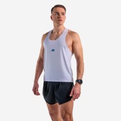 Tank top DZIK® PRO RUN biały. Białe koszulki sportowe męskie DZIK, s, bez wzorów, z materiału, sportowe, bez kołnierzyka. Za 189.99 zł.