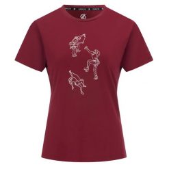 T-shirt damski Dare 2B Tranquility III. Czerwone t-shirty damskie Dare 2b, bez wzorów, z bawełny, sportowe, bez kołnierzyka. Za 139.99 zł.