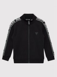 Guess Bluza L2YQ47 K6ZS1 Czarny Regular Fit. Czarne bluzy dla chłopców Guess, z aplikacjami, z bawełny, bez ramiączek, bez kaptura. Za 209.99 zł.