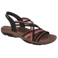 Sandały damskie, Reggae Slim Simply Stretch Sandals. Brązowe sandały damskie Skechers, bez wzorów, bez obcasa, bez zapięcia. Za 239.99 zł.