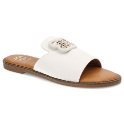 Białe Klapki Givana Modne Obuwie Damskie. Białe klapki damskie Givana, bez wzorów, eleganckie, bez obcasa. Za 119.00 zł.