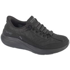 Buty sportowe Sneakersy damskie, Slip-ins: Contour Foam - Cozy Fit. Czarne trampki i tenisówki damskie Skechers, bez wzorów, sportowe, bez zapięcia. Za 369.99 zł.