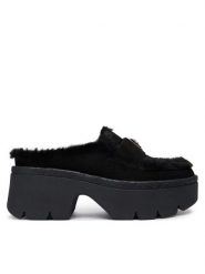 Guess Klapki FLFBRI ESU06 Czarny. Czarne klapki damskie Guess, z aplikacjami, ze skóry, bez obcasa. Za 509.99 zł.