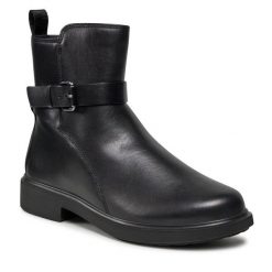 Botki ECCO. Czarne botki damskie ecco, bez obcasa, na płaskiej podeszwie, bez zapięcia. Za 619.99 zł.