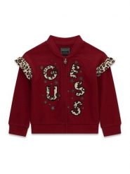 Guess Bluza K6BQ03 K5895 Bordowy Regular Fit. Czerwone bluzy dla dziewczynek Guess, z aplikacjami, z bawełny, bez ramiączek, bez kaptura. Za 194.99 zł.